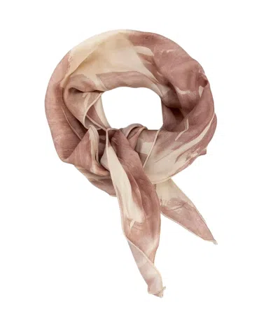 Alysi Peach Solid Rectangular Scarf In Pattern