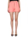 Alysi Peach Solid Shorts In Red