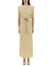 Alysi Peach Touch Long Dress In Sand