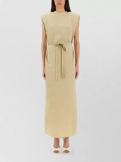 ALYSI PEACH TOUCH LONG DRESS WAIST TIE
