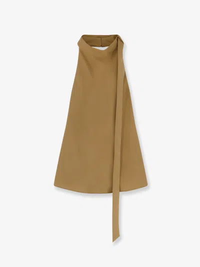 Alysi Round Neck Tank Top In Brown