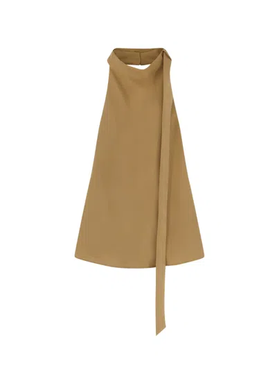 Alysi Peach Touch Halterneck Top In Brown