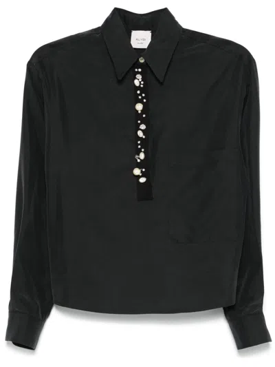 Alysi Pearl-embellishment Blouse In Grigio Antracite