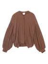 Alysi Silk Bomber Jacket In Brown