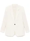 Alysi Beige Striped Single Breasted Blazer In Neutrals