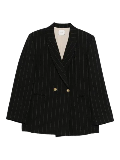 ALYSI PINSTRIPE DOUBLE-BREASTED JACKET