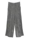 Alysi Grey Wide Leg Trousers In Black