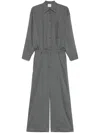Alysi Pinstriped Long Jumpsuit In Grey