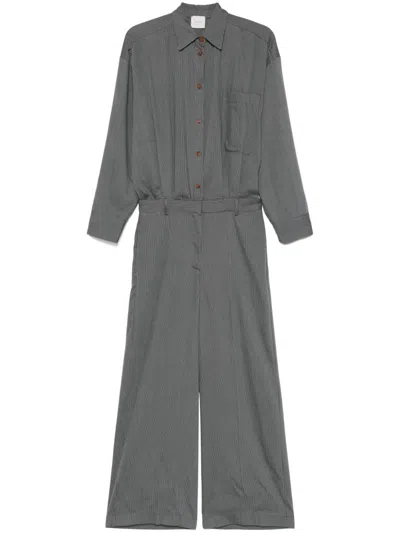 ALYSI ALYSI PINSTRIPED LONG JUMPSUIT