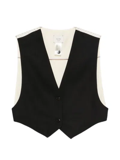 Alysi Pinstripe-pattern Button-fastening Waistcoat In Black