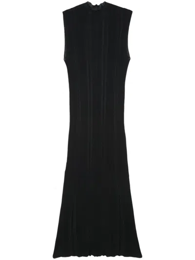 Alysi Piuma Cotton Knit Dress In Black
