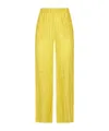 Alysi Pleat Detailed Wide-leg Trousers In Yellow