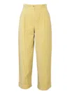 Alysi Pleated-cuff Trousers In Yellow