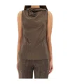 Alysi Pleated Detail Top In Brown
