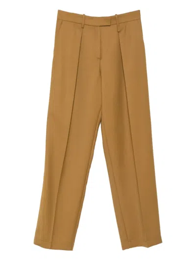 Alysi Pleated-details Trousers In Brown