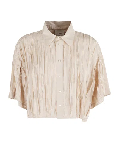 ALYSI ALYSI ORIGAMI-PLEATED SHORT SLEEVED SHIRT