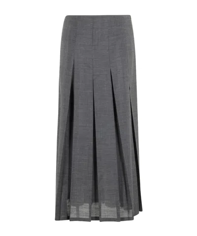 Alysi Pleated Skirt In Gray