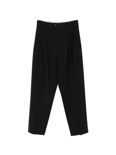 Alysi Pleated Tailored Trousers In Black