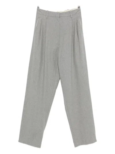 Alysi Pleated Tailored Trousers In Gray
