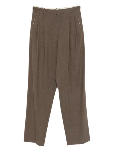 Alysi Pleated Trousers In Brown