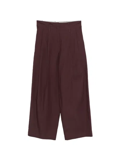 Alysi Pleated Trousers In Burgundy