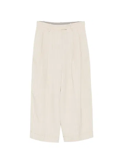 Alysi Pleated Trousers In Neutral