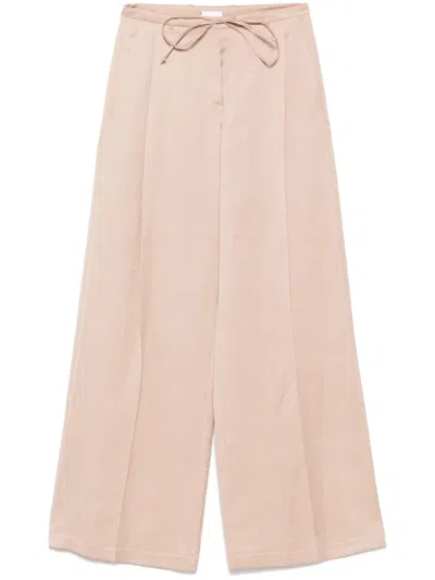 Alysi Cotton Blend Trousers In Beige