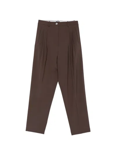 Alysi Pleated-front Tailored Trousers In Animal Print