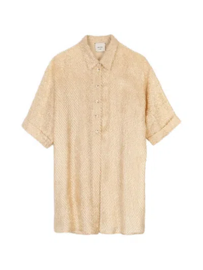 Alysi Plumetis Short-sleeve Shirt In Brown