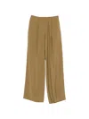 Alysi Tailored Wide Leg Trousers Single Back Pocket In Brown