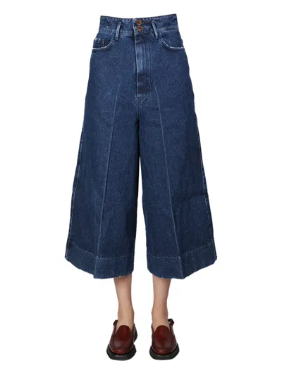 ALYSI POCKETS COTTON WIDE-LEG JEANS