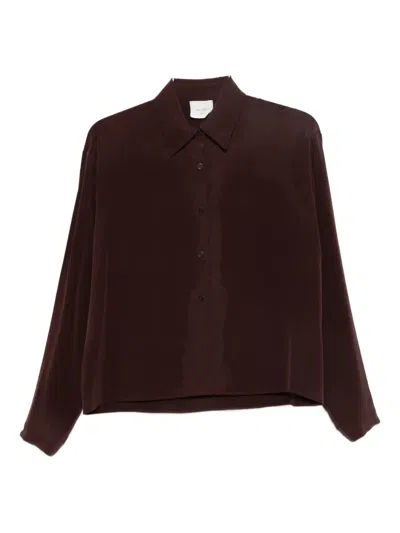 Alysi Point-collar Shirt In Red