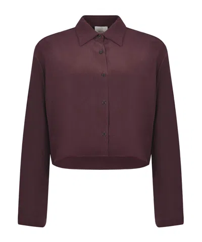 ALYSI ALYSI LONG SLEEVE CROPPED SHIRT