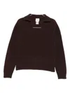 Alysi Wool Polo Sweater In Brown