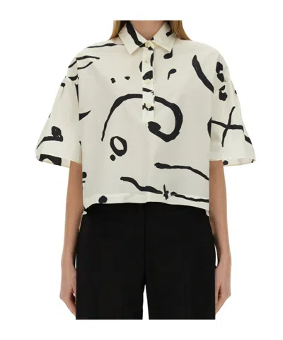 Alysi Polo Shirt Abstract Orchestra In White