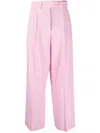 Alysi Pressed-crease Flared Trousers In Pink