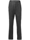 Alysi Pressed-crease Tapered-leg Trousers In Grey
