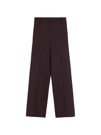 Alysi Pressed-crease Wide-leg Trousers In Brown
