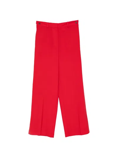 Alysi Pressed-crease Wide-leg Trousers In Red
