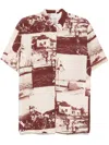 Alysi Lapel Short-sleeved Shirt In Burgundy