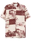Alysi Lapel Short-sleeved Shirt In Burgundy