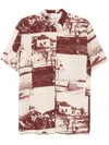 Alysi Lapel Short-sleeved Shirt In Burgundy