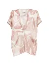 Alysi Printed Silk Blouse In Pink
