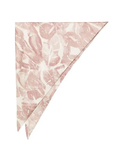 Alysi Printed Silk Foulard In Pink