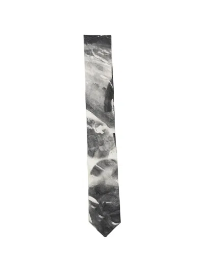 Alysi Printed Silk Tie In Black