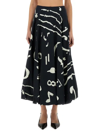Alysi Abstract-print Maxi Skirt In Multi