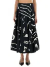 Alysi Abstract-print Maxi Skirt In Black
