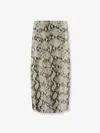 Alysi Python-print Leather Midi Skirt In Animal Print