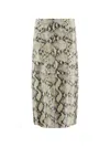 Alysi Python-print Leather Midi Skirt In Brown