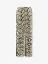 Alysi Python-print Leather Trousers In Brown